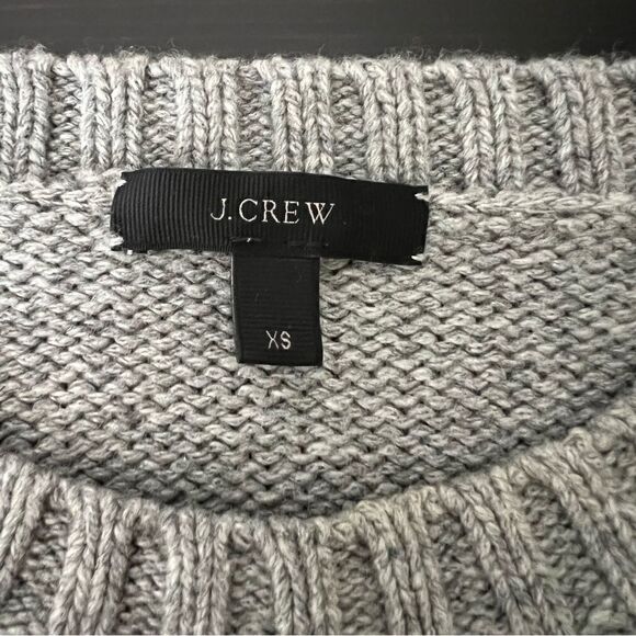 J Crew Sweater Womens Size XS Gray Knit Oversized Crew Neck Stretch Wool Blend - Picture 10 of 15